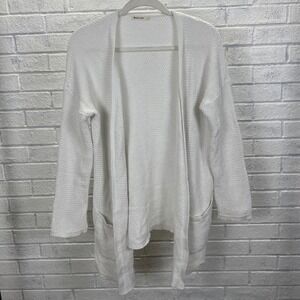 MARINE LAYER White Texured‎ Open Cardigan Sweater Womens S Coastal Minimalist